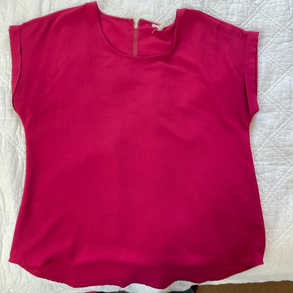 Pink Rose Women's Hot Pink Short Sleeve Tunic Top